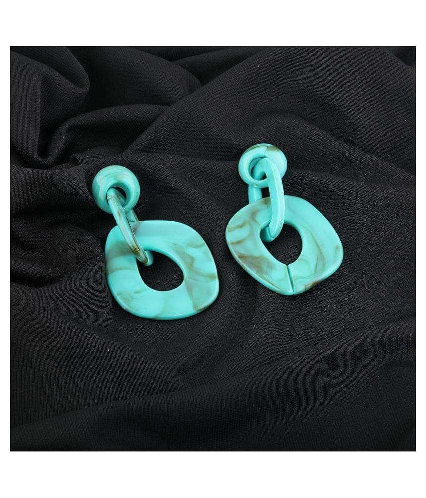     			Silver Shine Elegant Ocean Blue Designer Partywear Earring For Girls And Women Jewellery