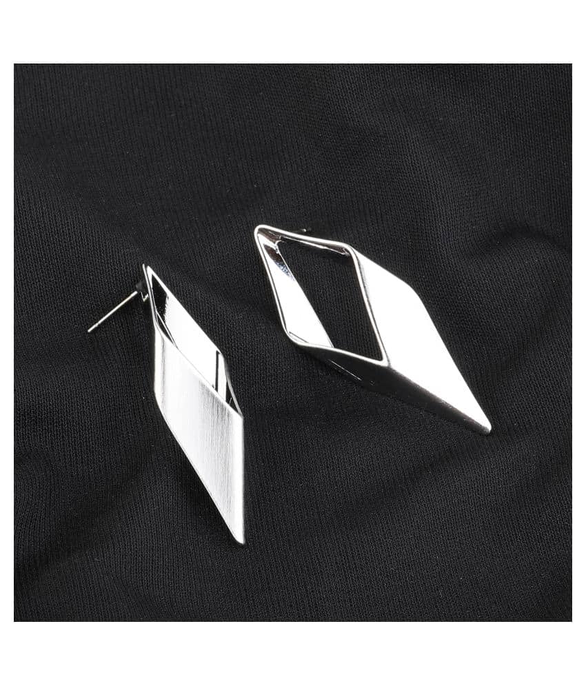 Silver Shine Silver Plated Mattifing Stylist Designer Partywear Earring For Girls and Women Jewellery - Earrings | Buy online on ZillyBuy