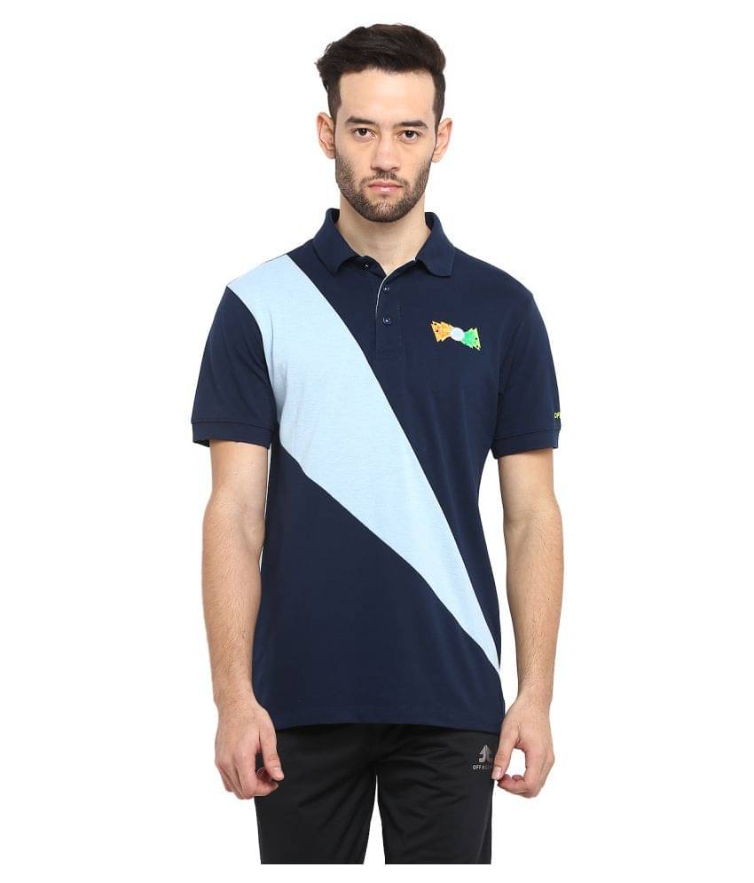     			OFF LIMITS Pack of 1 Cotton Blend Regular Fit Colorblock Half Sleeves Men's Polo T Shirt ( Navy )