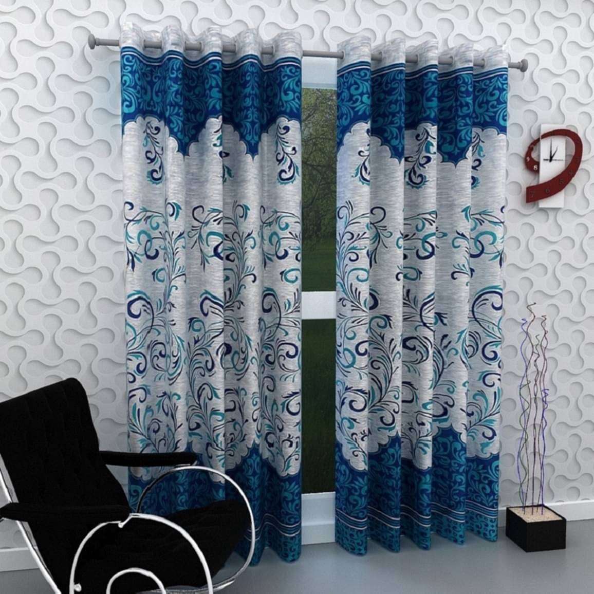     			Tanishka Fabs Semi-Transparent Curtain 9 ft ( Pack of 2 ) - Brown