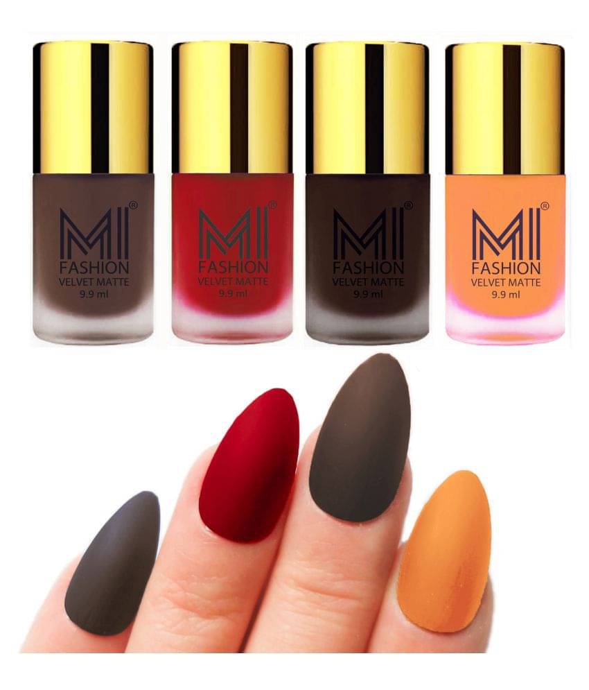 MI FASHION Matte Nail Paint Set Combo Coffee Nail Polish Dark Brown,Coffee Red Matte Pack of 4 40 mL MI FASHION Matte Nail Paint Set Combo Coffee Nail Polish Dark Brown,Coffee Red Matte Pack of 4 40 mL
