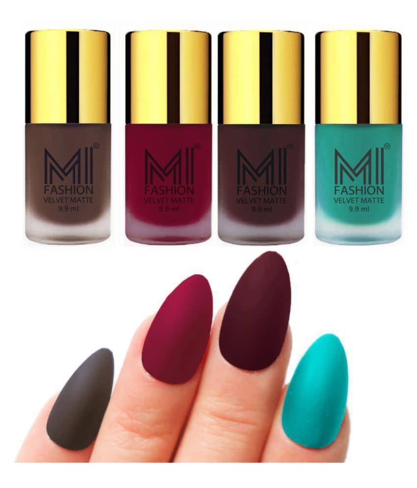MI FASHION Matte Nail Paint Set Combo Mauve Nail Polish Wine,Coffee Pink Matte Pack of 4 40 mL