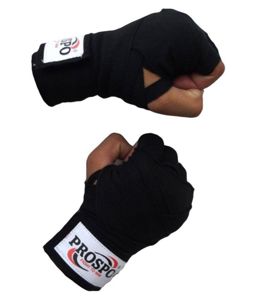 PROSPO Black Boxing Mexican Stretch / Handwraps/ Spandex Bands/ Hand Bandage/ Protectors/ Muay Thai/ MMA/ Kick Boxing/ Cross Fit/ Aerobics/ Punch Bag Training/ Speed Ball Training/ (Free Size - Pack of 1 Pair) PROSPO Black Boxing Mexican Stretch / Handwraps/ Spandex Bands/ Hand Bandage/ Protectors/ Muay Thai/ MMA/ Kick Boxing/ Cross Fit/ Aerobics/ Punch Bag Training/ Speed Ball Training/ (Free Size - Pack of 1 Pair)
