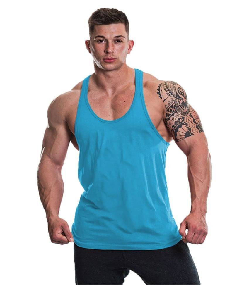 THE BLAZZE Turquoise Sleeveless Vests Single     			THE BLAZZE Turquoise Sleeveless Vests Single