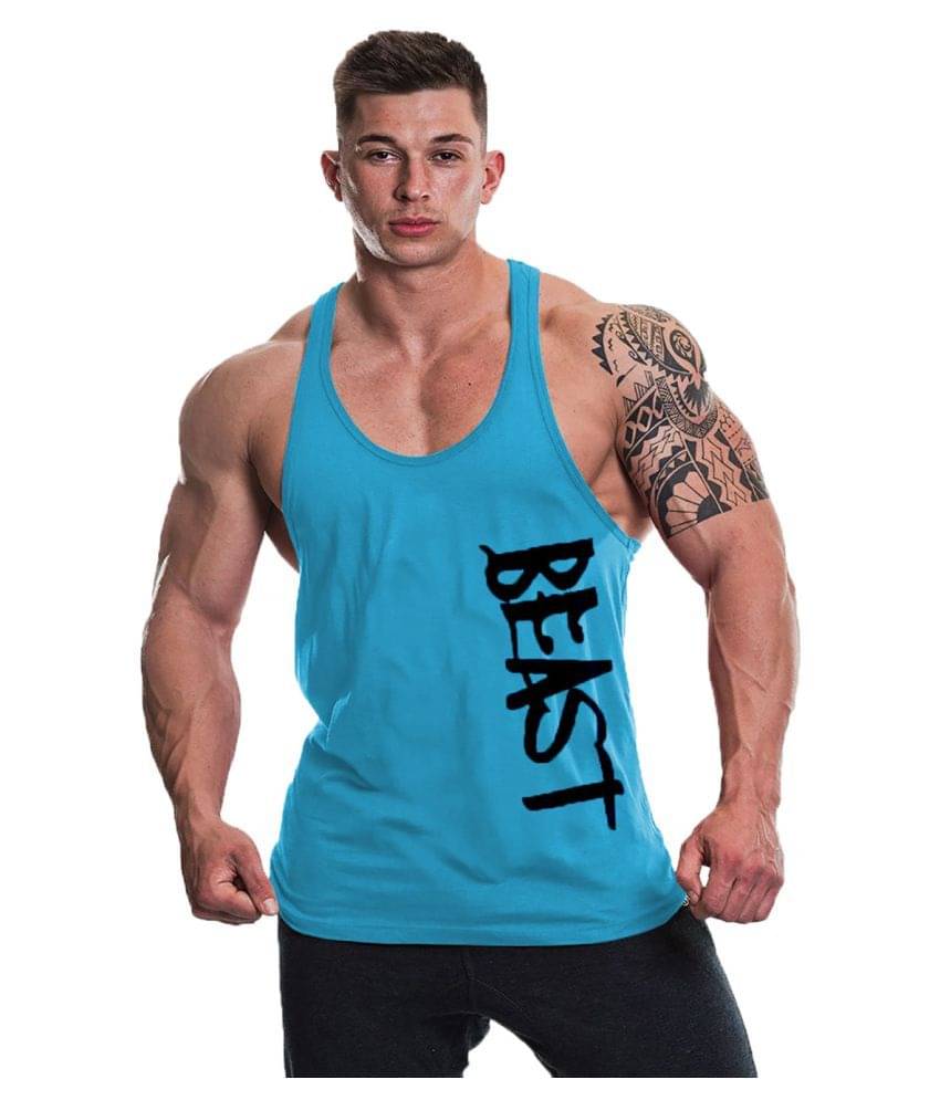 THE BLAZZE Turquoise Sleeveless Vests Single     			THE BLAZZE Turquoise Sleeveless Vests Single