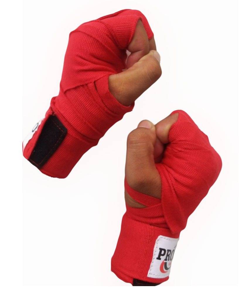     			PROSPO Red Boxing Mexican Stretch / Handwraps/ Spandex Bands/ Hand Bandage/ Protectors/ Muay Thai/ MMA/ Kick Boxing/ Cross Fit/ Aerobics/ Punch Bag Training/ Speed Ball Training (Free Size - Pack of 1 Pair)