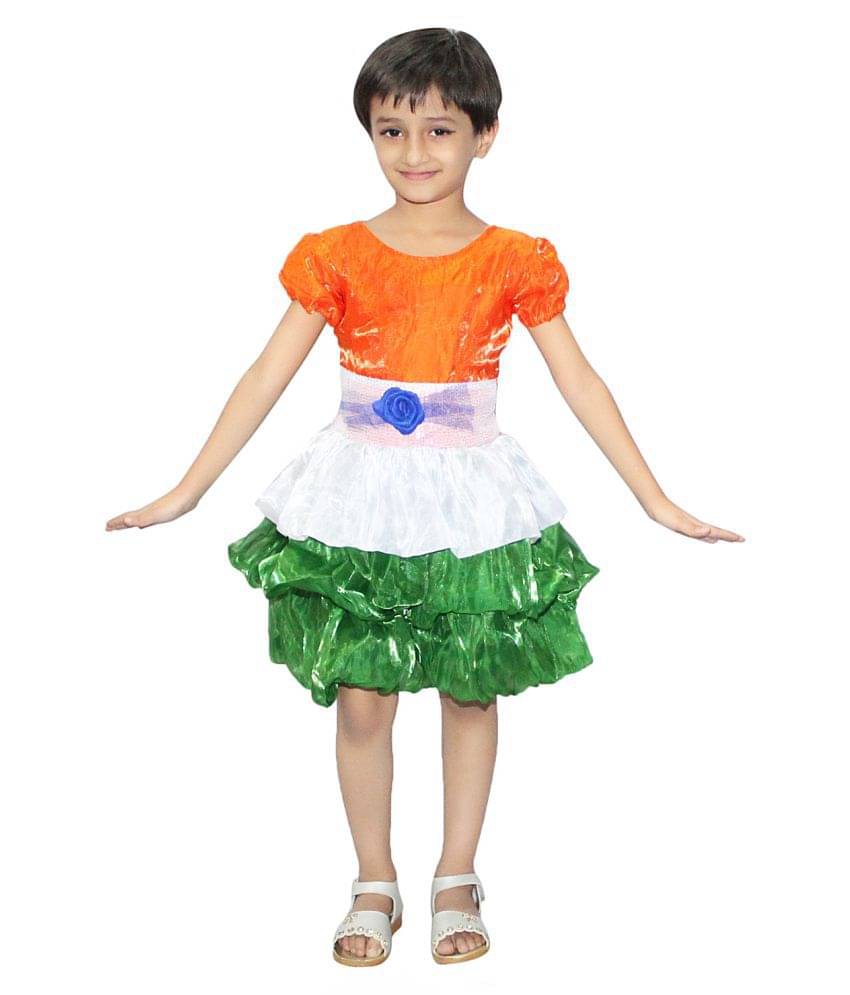Kaku Fancy Dresses Tri Color Frock Costume For Kids Independence Day/Republic Day/School Annual function/Theme Party/Competition/Stage Shows/Birthday Party Dress     			Kaku Fancy Dresses Tri Color Frock Costume For Kids Independence Day/Republic Day/School Annual function/Theme Party/Competition/Stage Shows/Birthday Party Dress