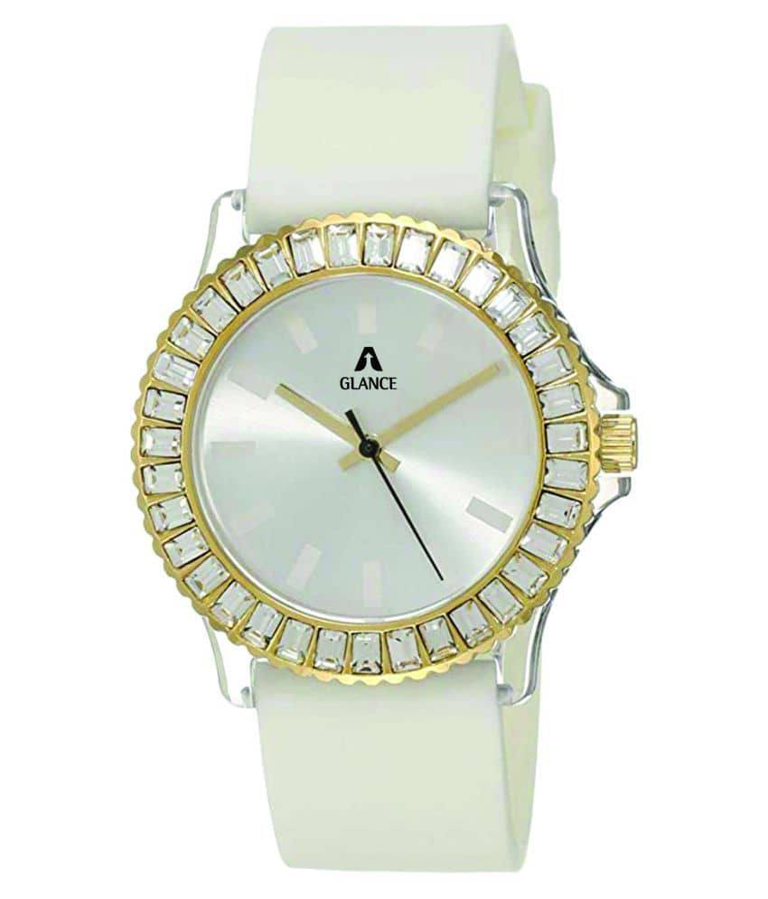 Aglance - White Silicon Analog Womens Watch
