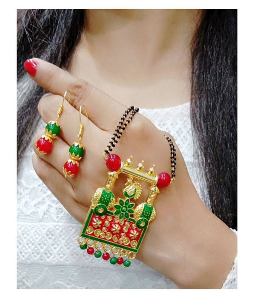    			Bhgaya Lakshmi Women's Pride Traditional Meena Mangalsutra With Earrings For Women