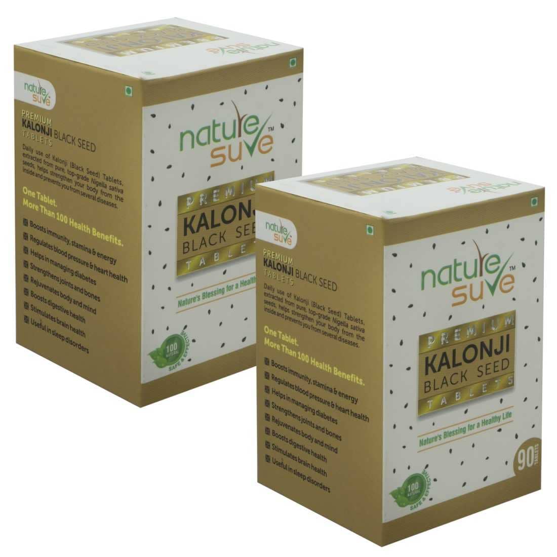 Nature Sure Kalonji Tablets for Men and Women - 2 Pack (90 Tablets)