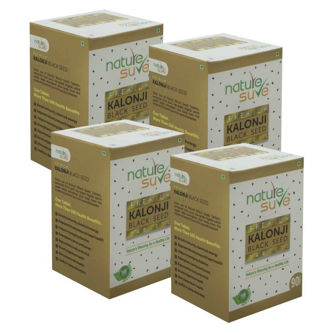 Nature Sure Premium Kalonji Tablets 4 Packs (90 Tablets Each)