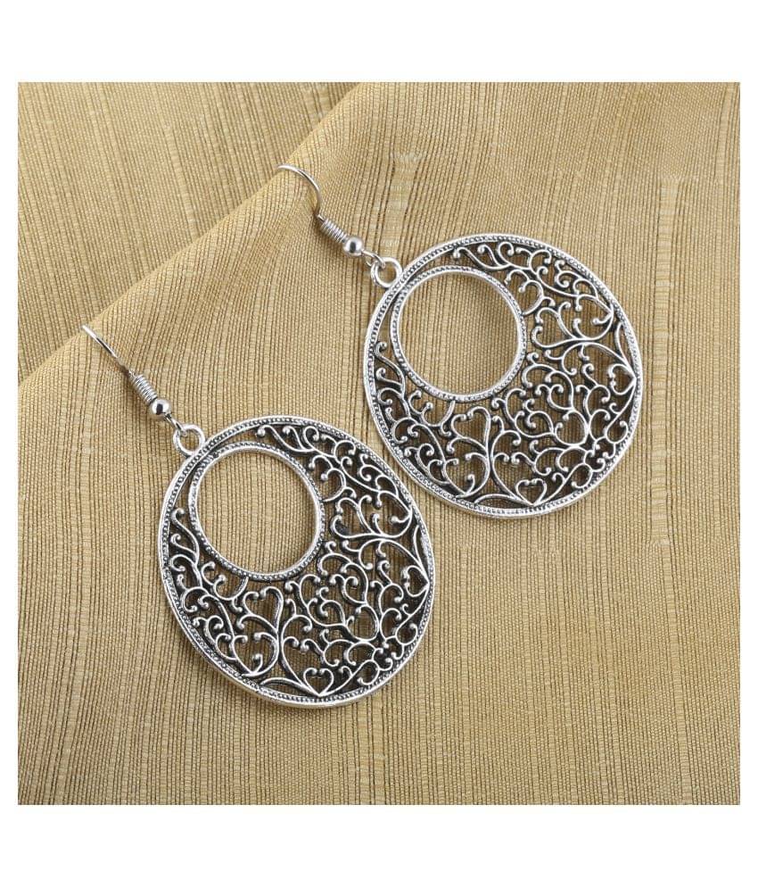     			Silver Shine Eye-Catching Silver Attractive Mughal Desgin Drop Earring For Women