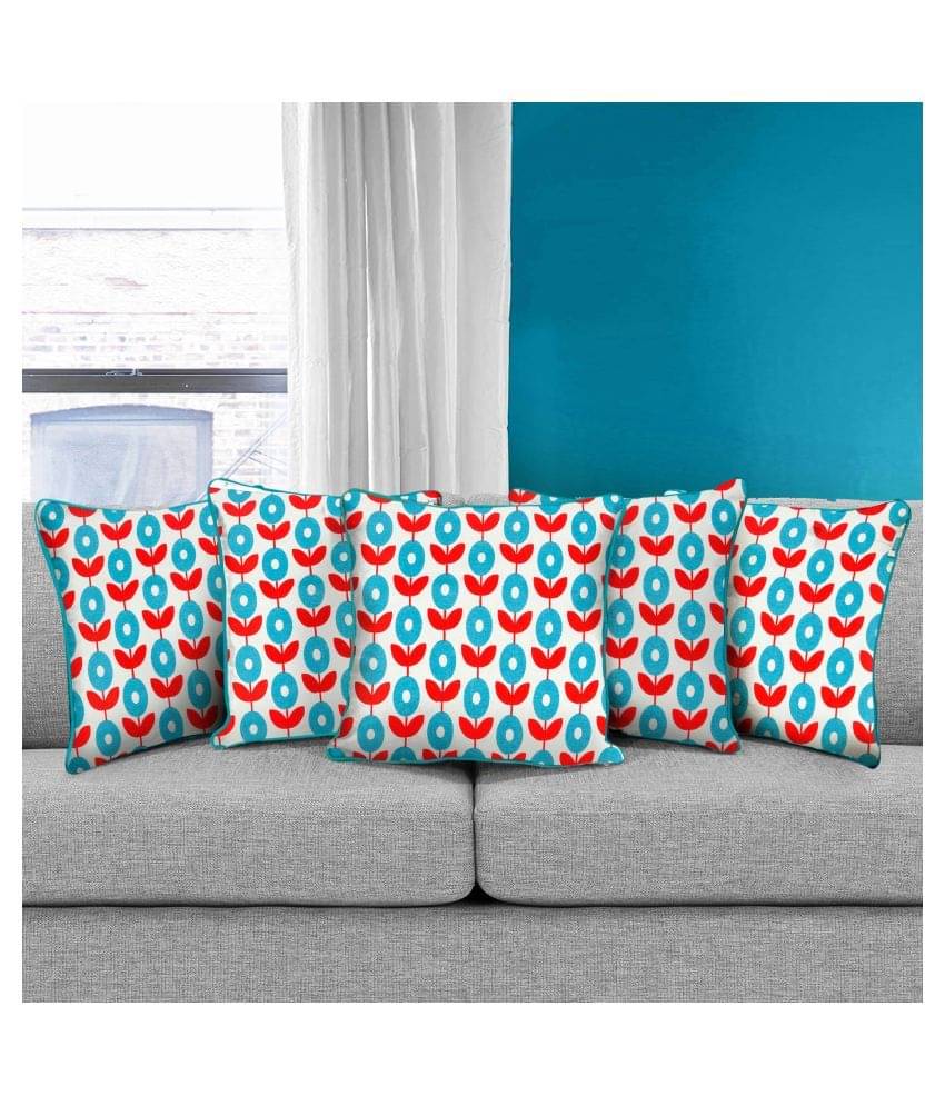     			DECOTREE Cotton Square Cushion Cover 30X30 cm (12X12) - Aqua
