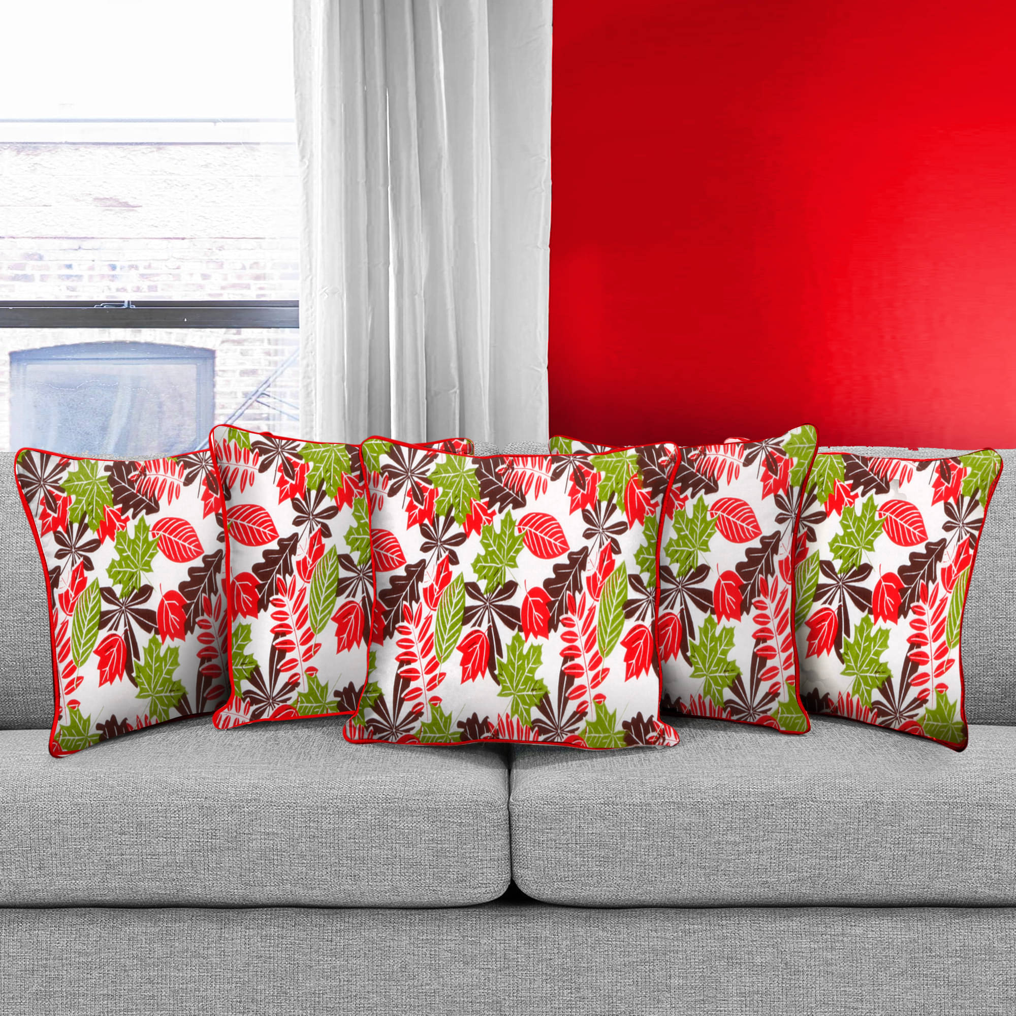     			DECOTREE Cotton Square Cushion Cover 40X40 cm (16X16) - Red