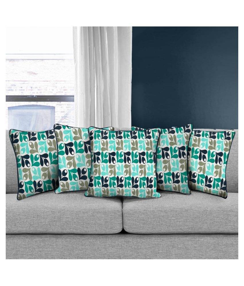 DECOTREE Cotton Square Cushion Cover 30X30 cm (12X12) - Aqua     			DECOTREE Cotton Square Cushion Cover 30X30 cm (12X12) - Aqua