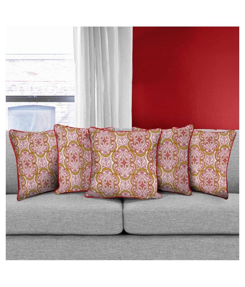     			DECOTREE Cotton Square Cushion Cover 30X30 cm (12X12) - Red