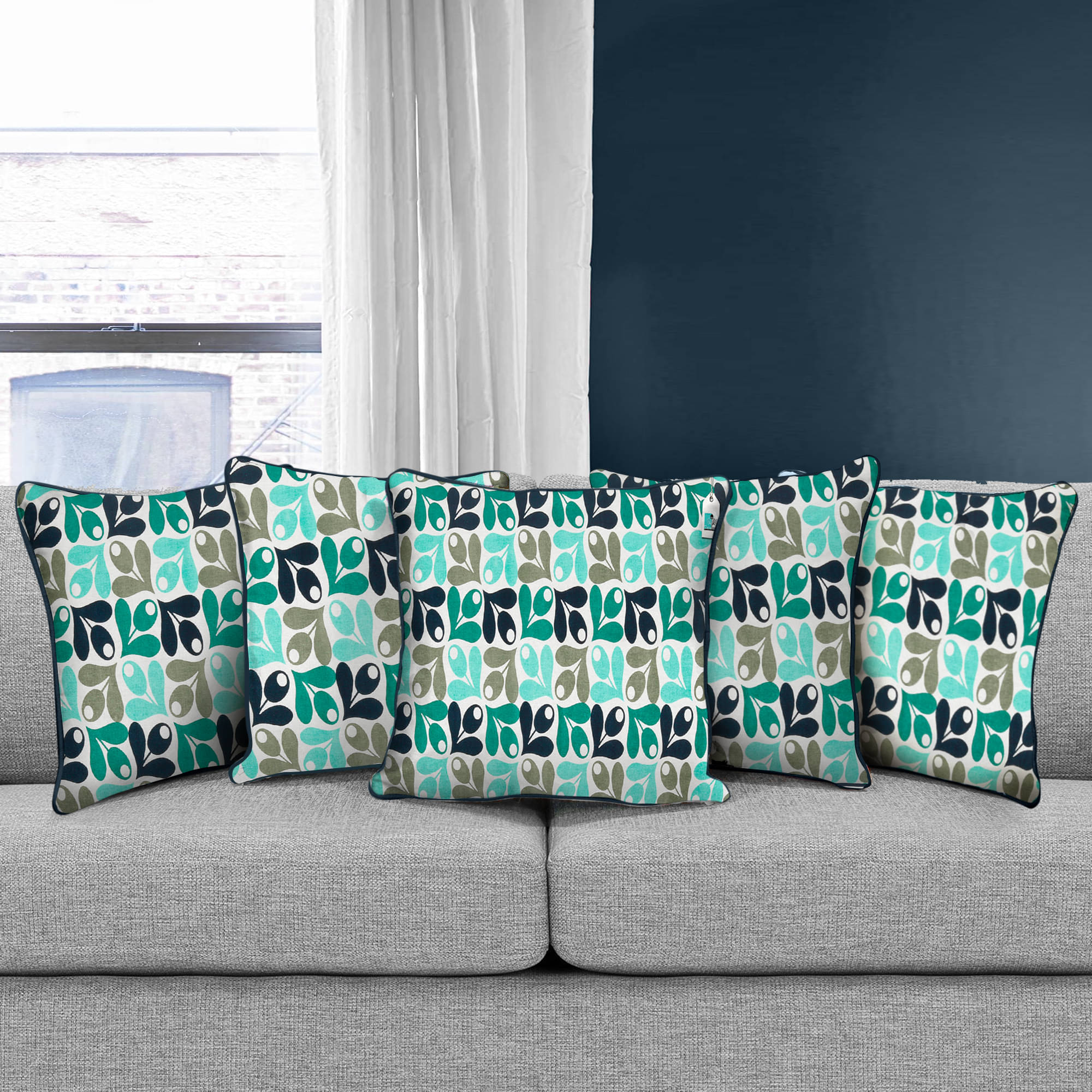 DECOTREE Cotton Square Cushion Cover 40X40 cm (16X16) - Aqua     			DECOTREE Cotton Square Cushion Cover 40X40 cm (16X16) - Aqua