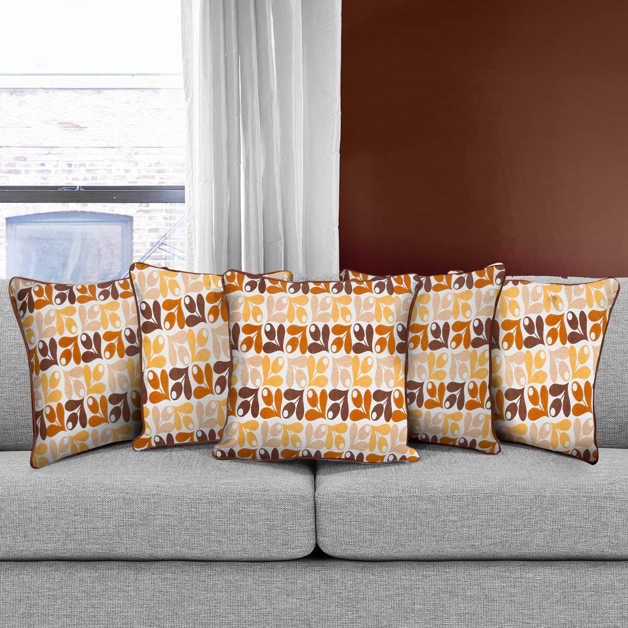 DECOTREE Cotton Square Cushion Cover 40X40 cm (16X16) - Yellow     			DECOTREE Cotton Square Cushion Cover 40X40 cm (16X16) - Yellow