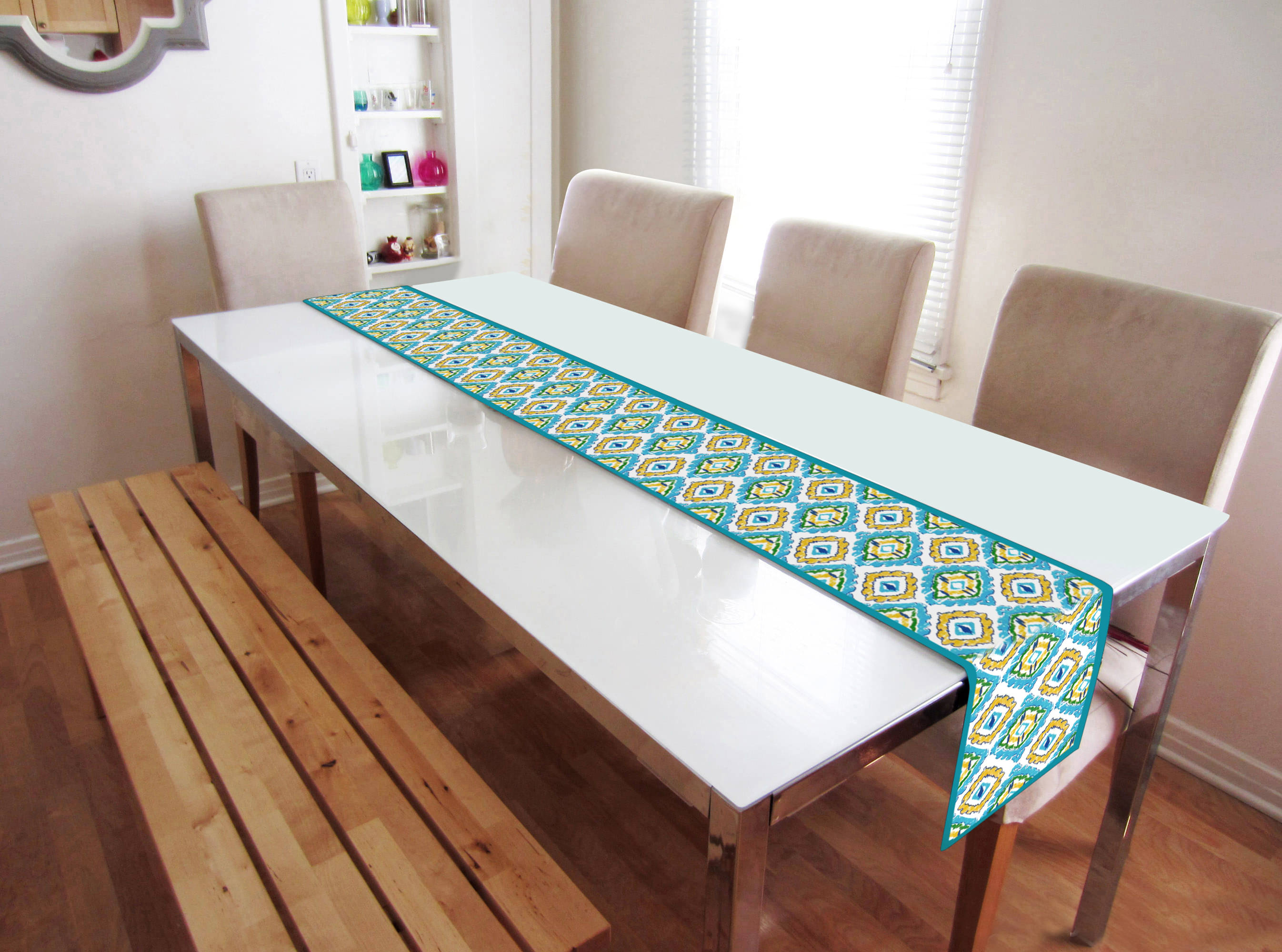     			DECOTREE Cotton 6 Seater Table Runner ( 183 cm x 35 cm ) Single - Blue