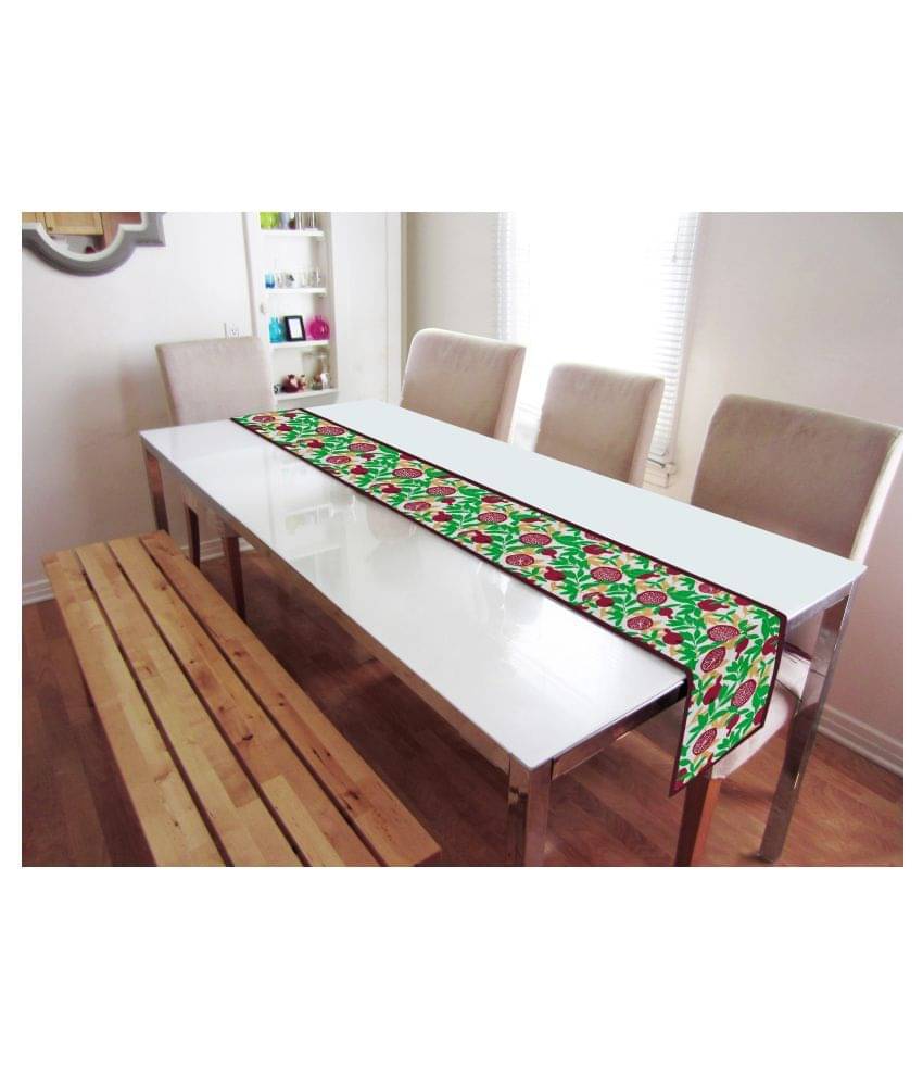DECOTREE Cotton 6 Seater Table Runner ( 183 cm x 35 cm ) Single - Green DECOTREE Cotton 6 Seater Table Runner ( 183 cm x 35 cm ) Single - Green
