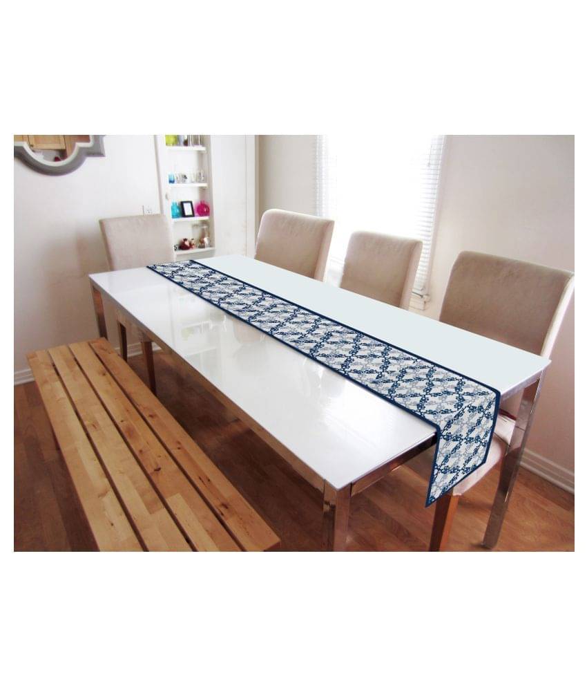     			DECOTREE Cotton 6 Seater Table Runner ( 183 cm x 35 cm ) Single - Blue