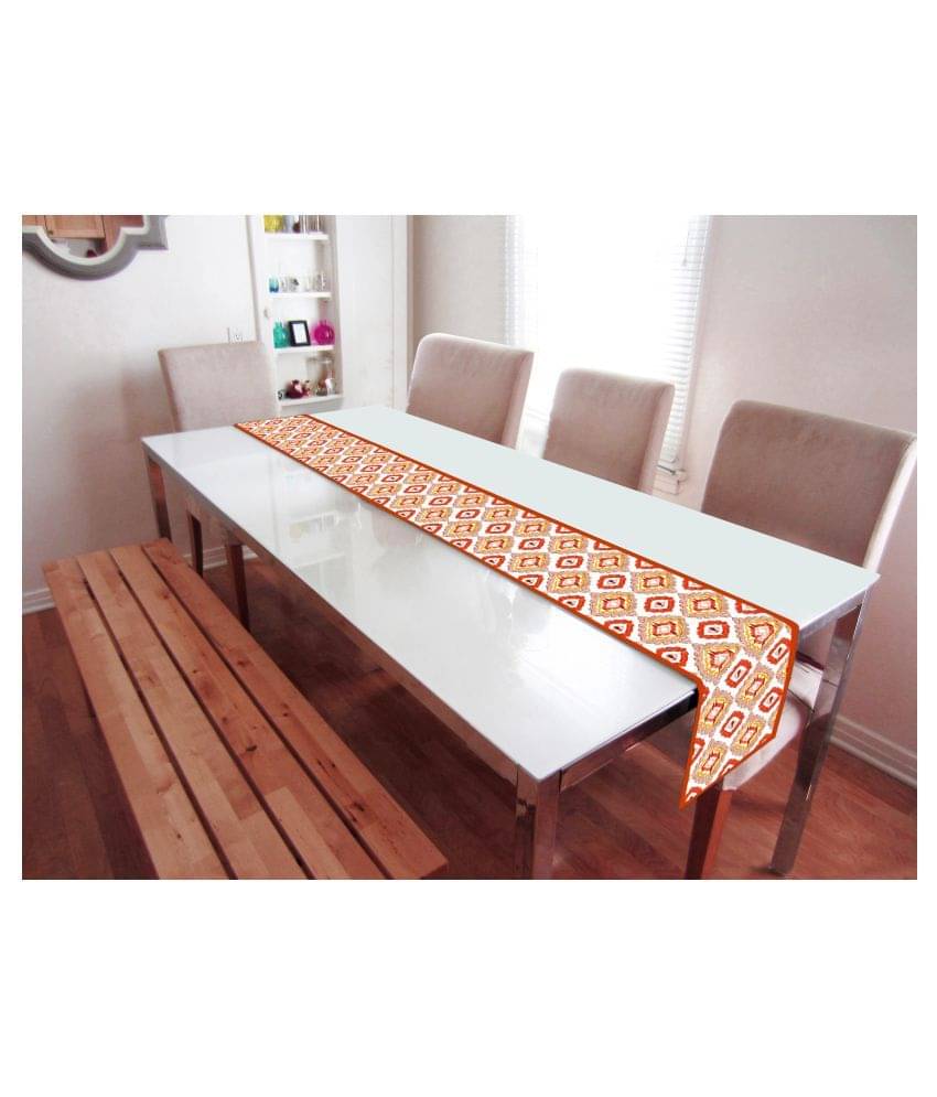 DECOTREE Cotton 6 Seater Table Runner ( 183 cm x 35 cm ) Single - Orange DECOTREE Cotton 6 Seater Table Runner ( 183 cm x 35 cm ) Single - Orange