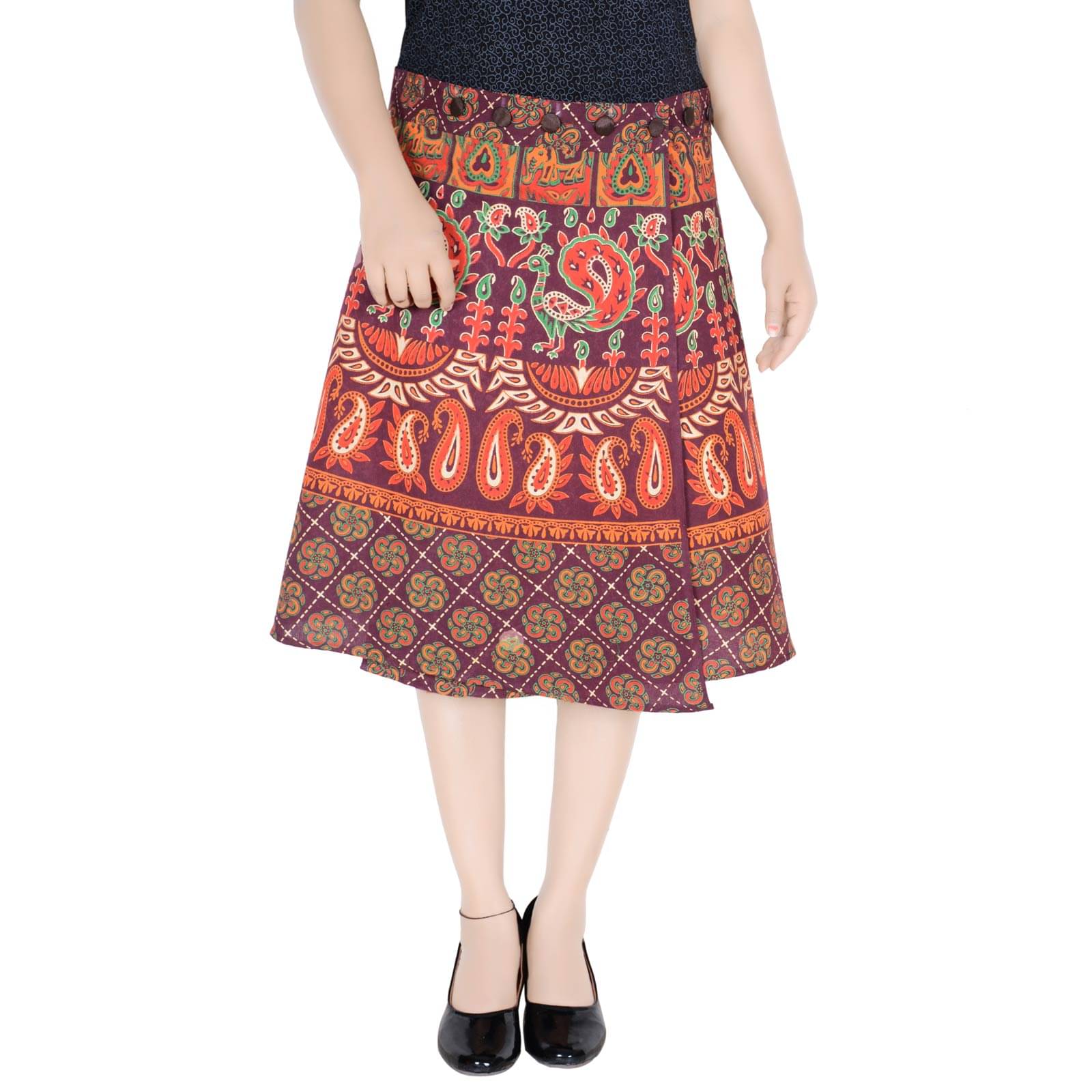     			Sttoffa Cotton Wrap Skirt - Brown