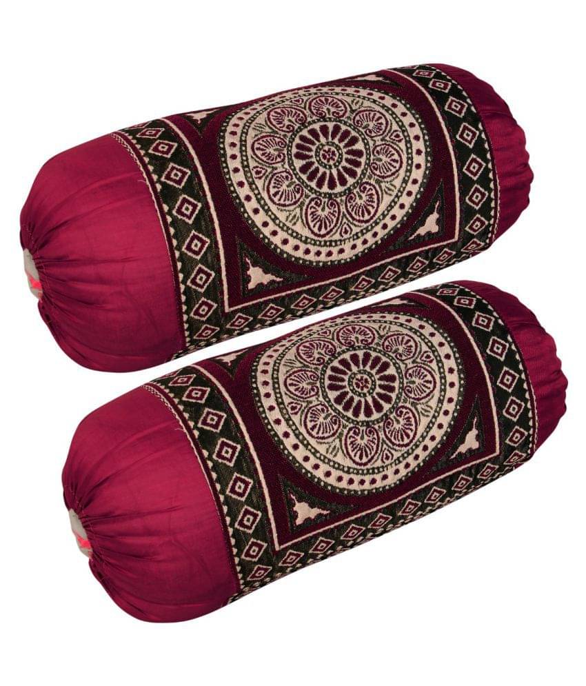 MAHALUXMI COLLECTION Set of 2 Polyester Bolster Covers MAHALUXMI COLLECTION Set of 2 Polyester Bolster Covers