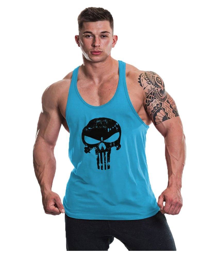 THE BLAZZE Turquoise Sleeveless Vests Single     			THE BLAZZE Turquoise Sleeveless Vests Single