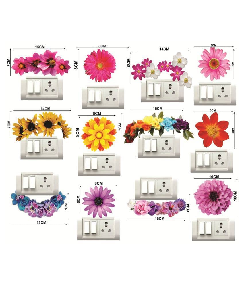 Decor Villa FLORAL DESIGN Floral Sticker ( 33 x 38 cms )