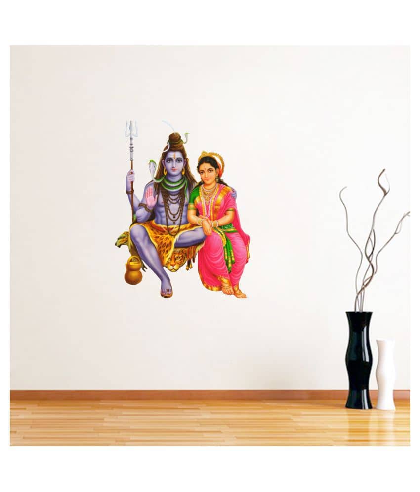 Decor Villa Shiv parvati Religious & Inspirational Sticker ( 45 x 58 cms )