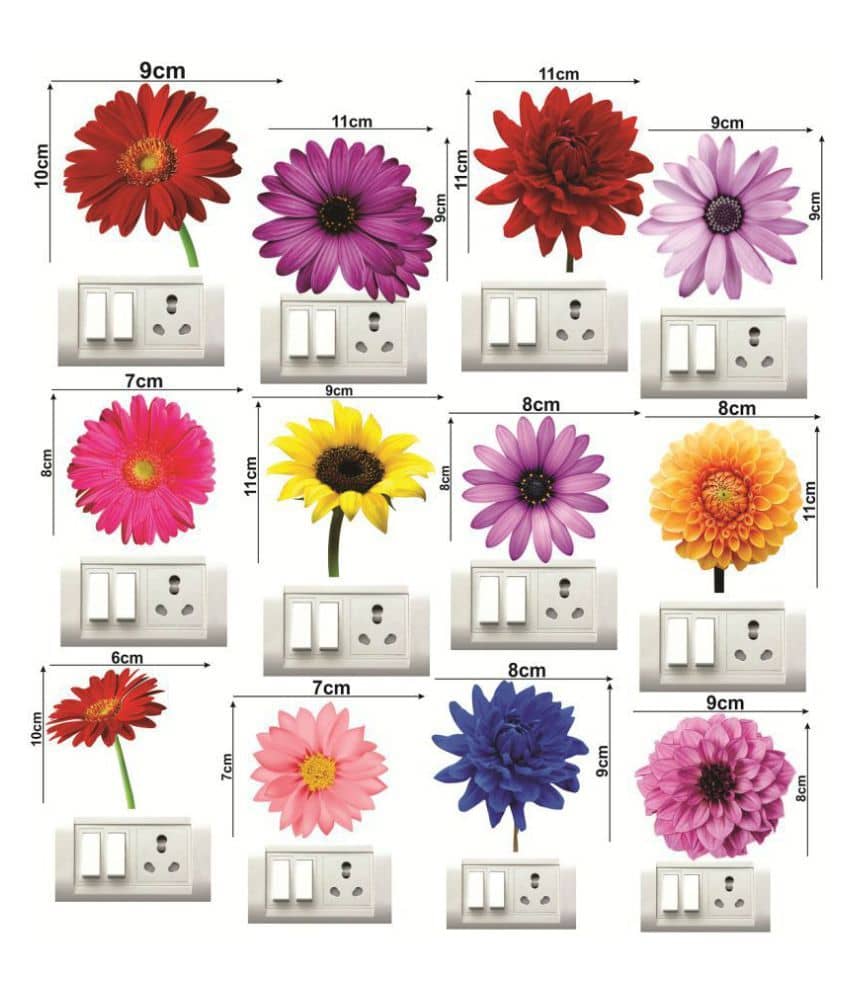 Decor Villa flower Floral Sticker ( 30 x 35 cms )