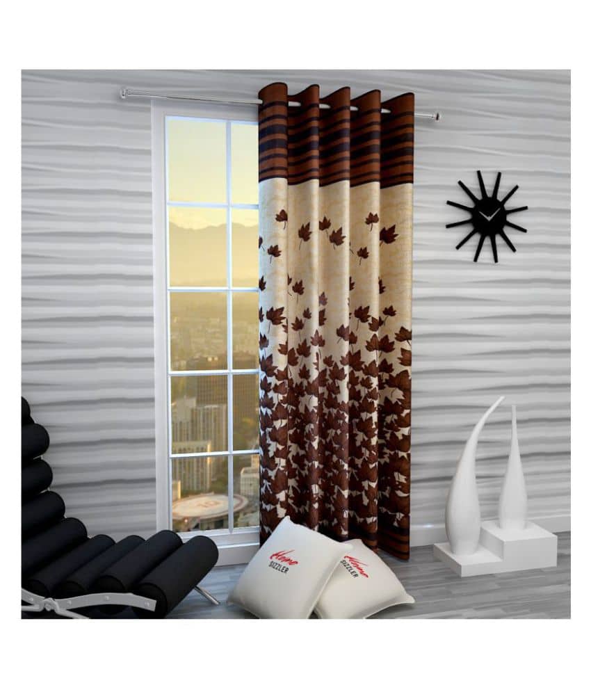 Home Sizzler - Multicolor Pack of 1 Cotton Window Curtain (4 ft X 5 ft)