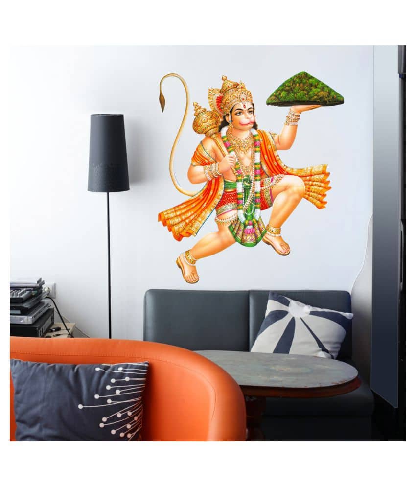 Decor Villa Hanuman Religious & Inspirational Sticker ( 58 x 50 cms )