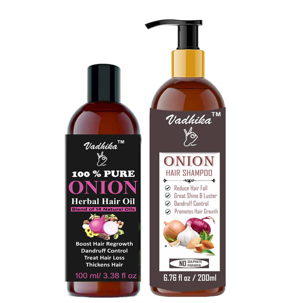 Vadhika Onion Oil & Onion Shampoo For Hair Fall Control, Growth Shampoo mL Vadhika Onion Oil & Onion Shampoo For Hair Fall Control, Growth Shampoo mL