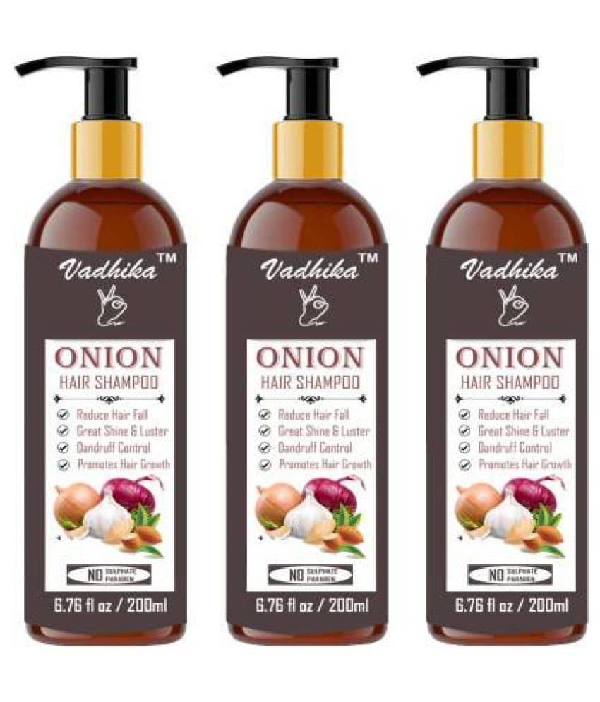 Vadhika Onion Shampoo for Hair Regrowth, Hair Fall Control, Dandruff Shampoo 300 mL Pack of 3 Vadhika Onion Shampoo for Hair Regrowth, Hair Fall Control, Dandruff Shampoo 300 mL Pack of 3
