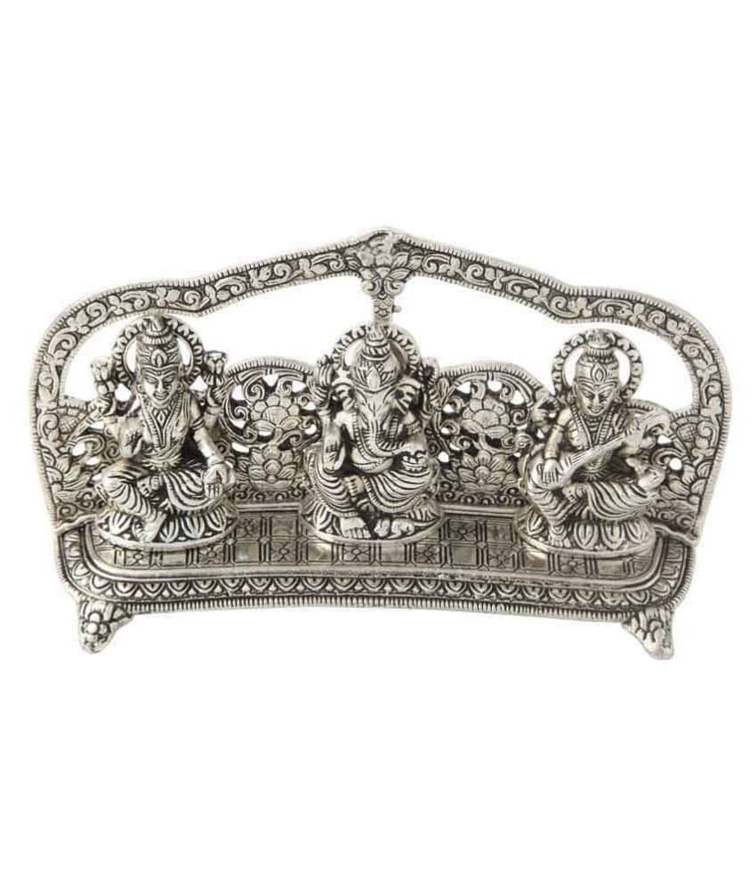     			German Silver Laxmi Ganesh Saraswati