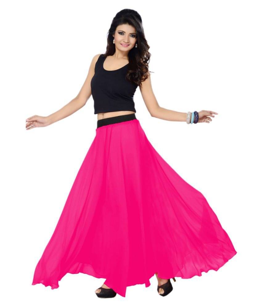     			Sttoffa Georgette A-Line Skirt - Pink