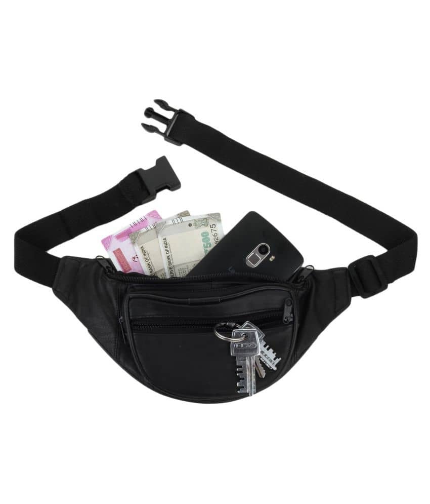 Style 98 Leather Black Waist Pouch - Handbags | Buy online on ZillyBuy