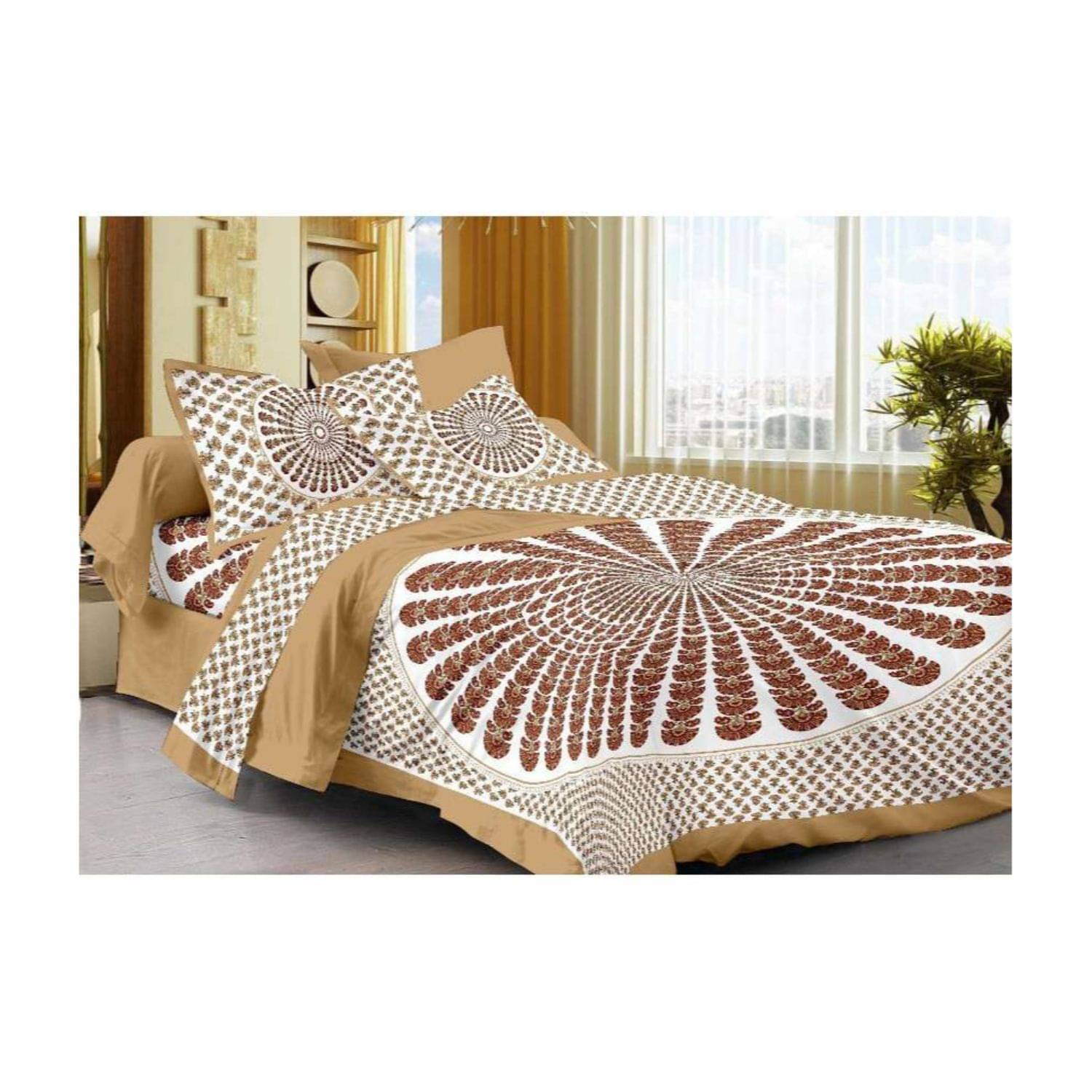     			Uniqchoice Cotton King Bedsheet ( Brown )