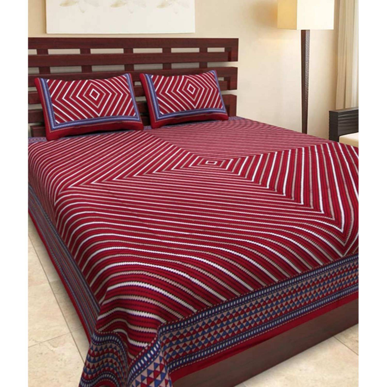     			Uniqchoice Cotton King Bedsheet ( Red )