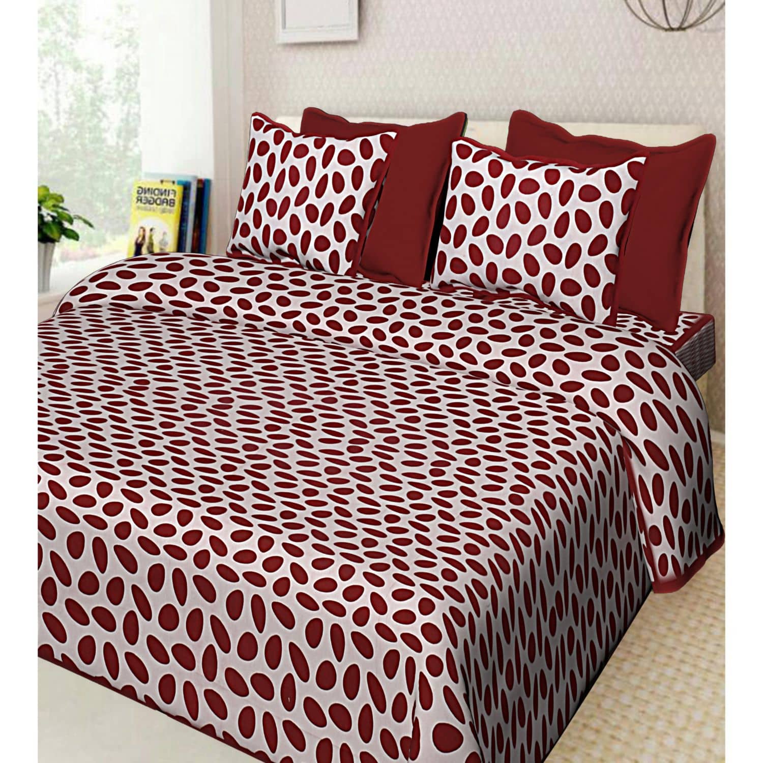 Uniqchoice Cotton King Bedsheet ( Maroon )