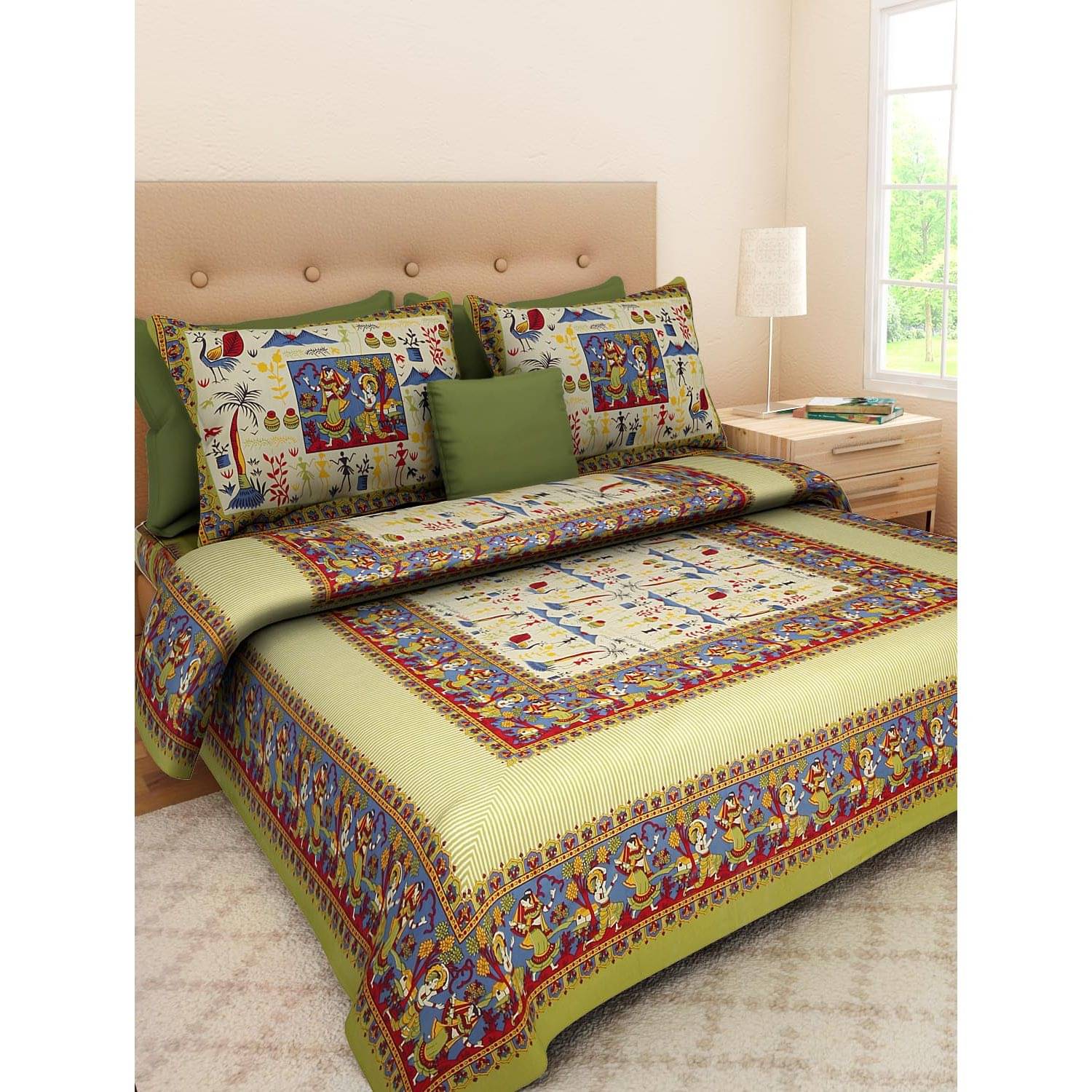     			Uniqchoice Cotton King Bedsheet ( Green )