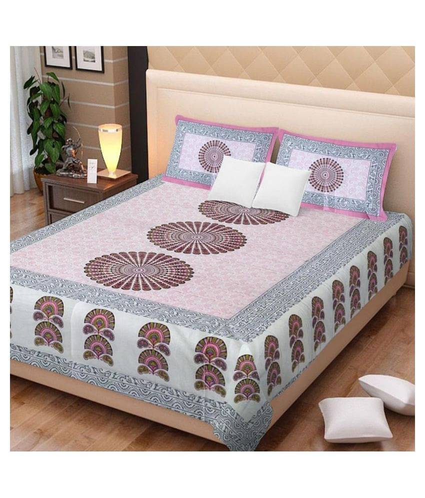     			Uniqchoice Cotton King Bedsheet ( Pink )