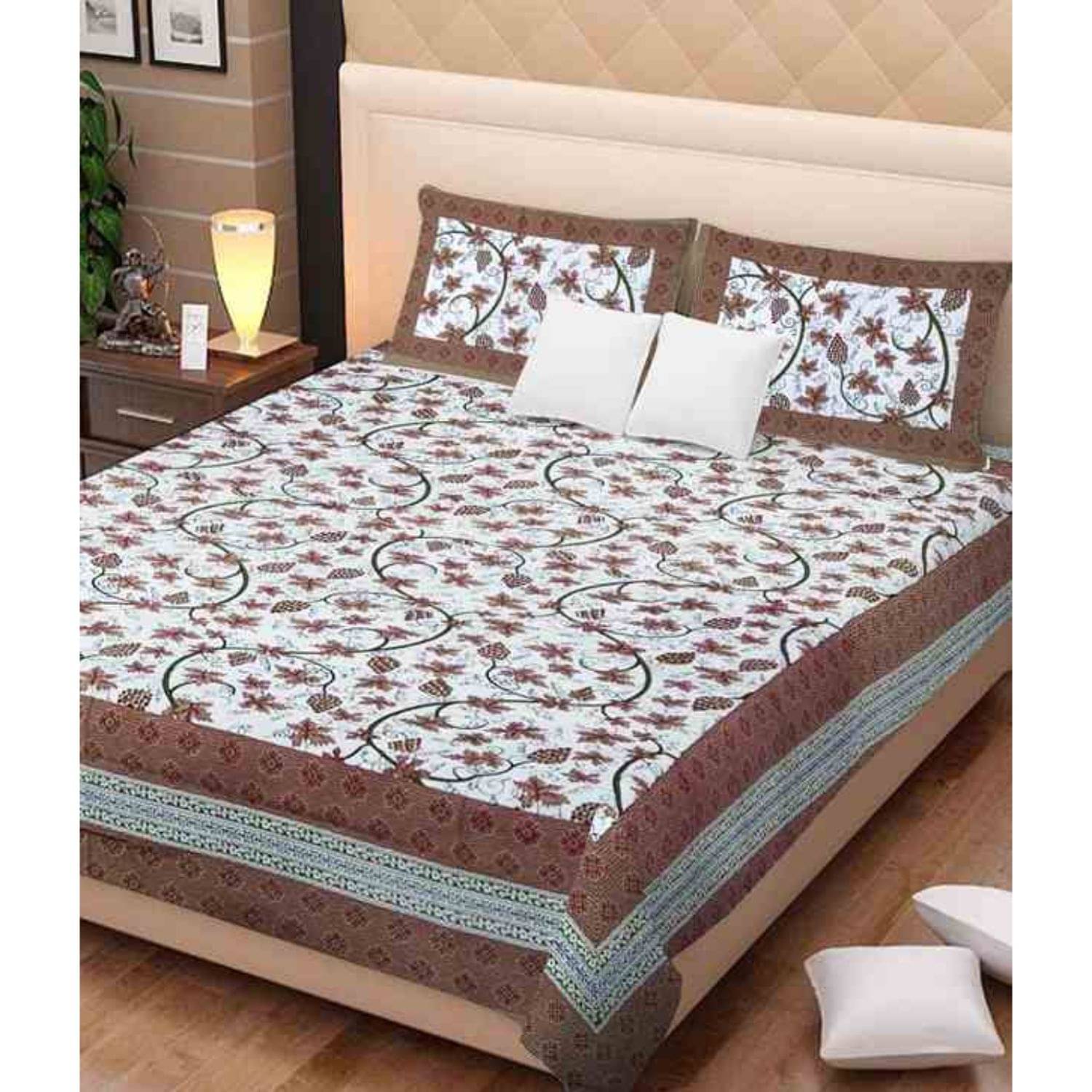     			Uniqchoice Cotton King Bedsheet ( Brown )