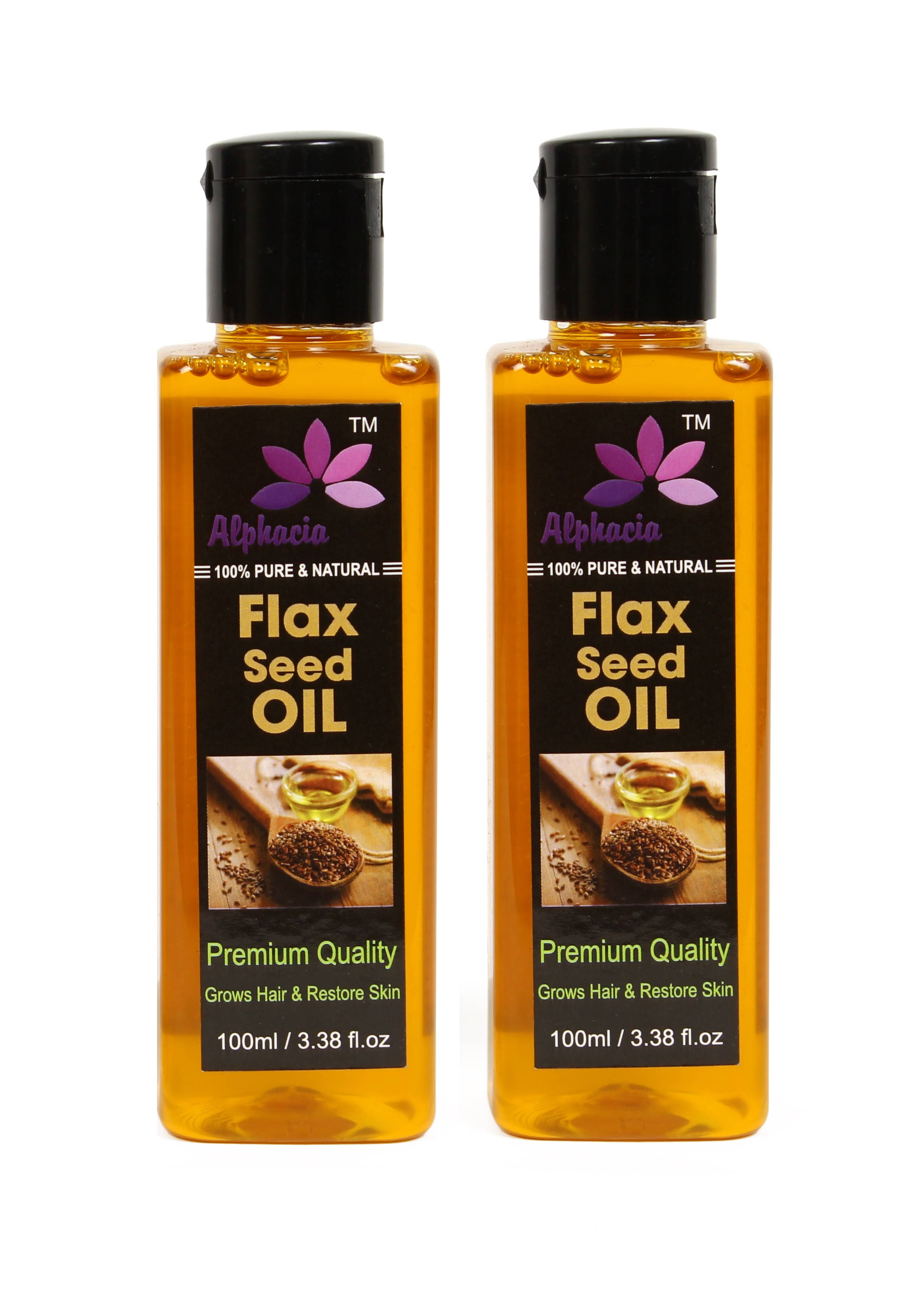 Alphacia 100% Pure And Natural Flaxseed Oil 200 mL Pack of 2     			Alphacia 100% Pure And Natural Flaxseed Oil 200 mL Pack of 2