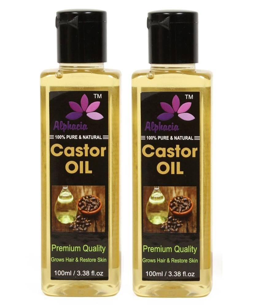 Alphacia 100% Pure And Natural Castor Oil 200 mL Pack of 2 Alphacia 100% Pure And Natural Castor Oil 200 mL Pack of 2