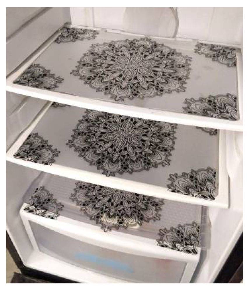 Set of 3 PVC Black Fridge Mats Set of 3 PVC Black Fridge Mats