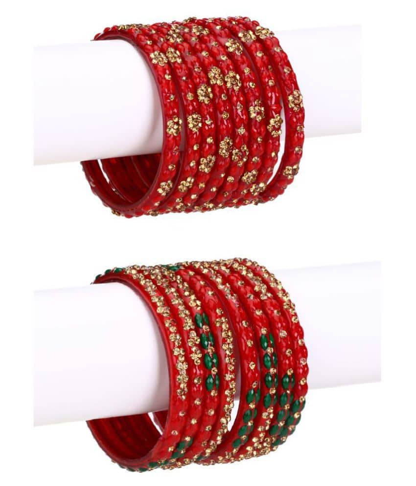 AFAST - Red Bangle Set (Pack of 2) - Bangles & Bracelets | Buy online on ZillyBuy