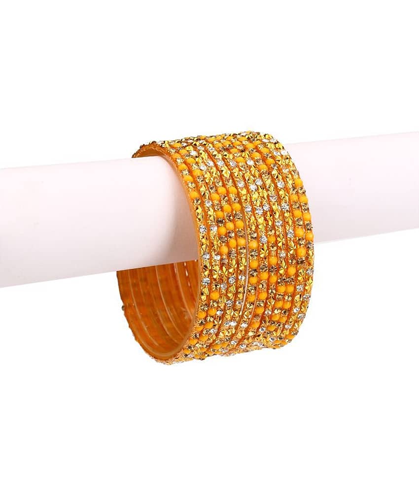 AFAST 12 Colorful Glass Bangle Party Set & Crystal With Safety Box-EJ_2.6 - Bangles & Bracelets | Buy online on ZillyBuy